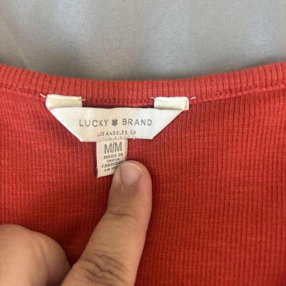 Lucky Brand Lace Trim Tank, Poppy Red, Women's Size Medium - Picture 7 of 8